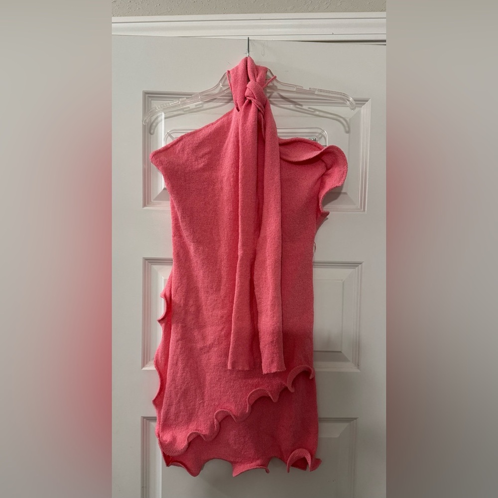 Pink Sleeveless Knit Dress
